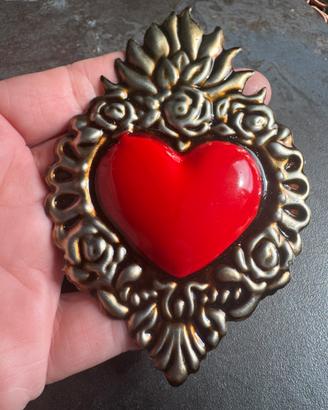 Sacro cuore artigianato messicano calamita ex voto