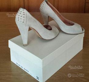 Scarpe da donna usate spuntate camoscio n. 35