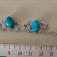 Bracciale oro bianco e turchese