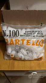 Stock 50 Buste Tappi Plastica per Bottiglie
