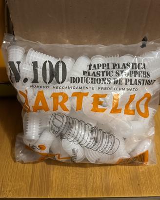 Stock 50 Buste Tappi Plastica per Bottiglie