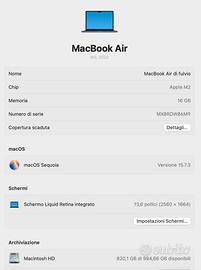 Mac Book Air 13’ 16GB 1TB