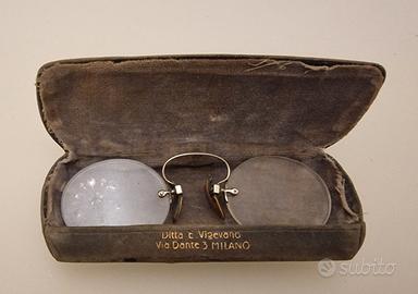 Antico pince-nez primi '900 con astuccio originale