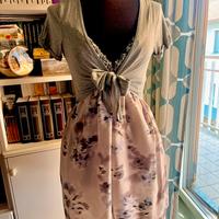 vestito BEHIP elegante floreale in raso con pizzo