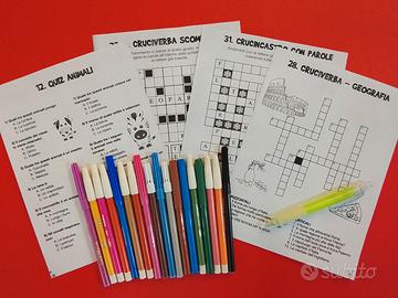 Pennarelli + penna + più schede per bambini