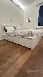 Letto IKEA MALM bianco 160x200 con 4 cassetti + ma
