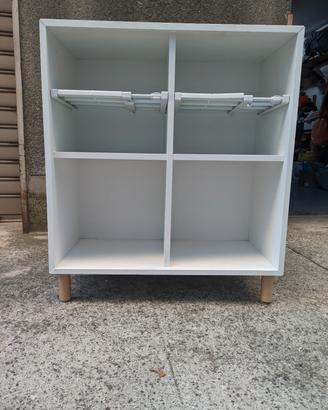 Mobiletto Ikea Eket 4 scomparti bianco con piedini