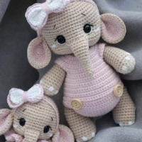 Set Elefantino + sonaglio dentizione Amigurumi