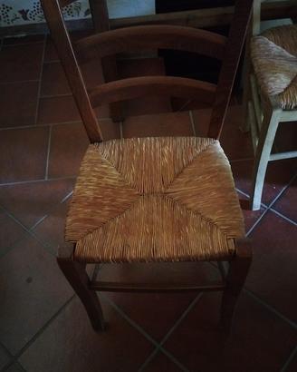 15 Sedie impagliate in legno