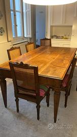 Tabolo e sedie del 700