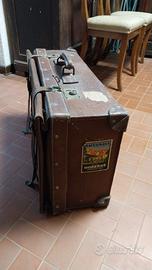 valigia cuoio usata vintage