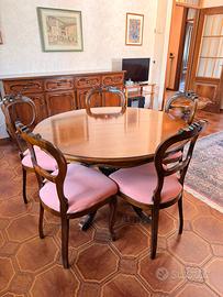 Tavolo Rotondo Allungabile a 8 + Sedie imbottite