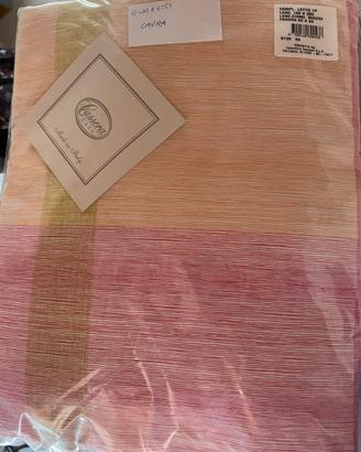 Completo letto singolo rosa e verde nuovo