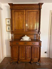 Credenza ‘800 con scrittoio, colonne in ciliegio