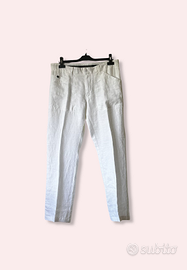 Pantalone uomo Marlboro Classics in lino bianco