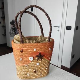 Borsa in paglia a cestello