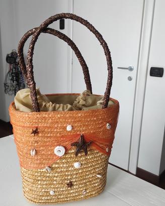 Borsa in paglia a cestello