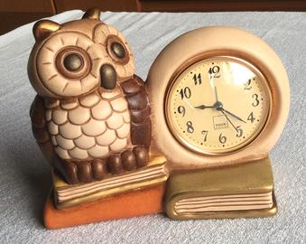 Thun gufo con orologio da appoggio