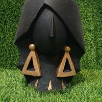 Vaso Design Volto Donna Egiziana Nero e oro