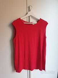 Top Donna Rosso Senza Maniche Elegante- Taglia M