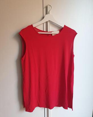 Top Donna Rosso Senza Maniche Elegante- Taglia M