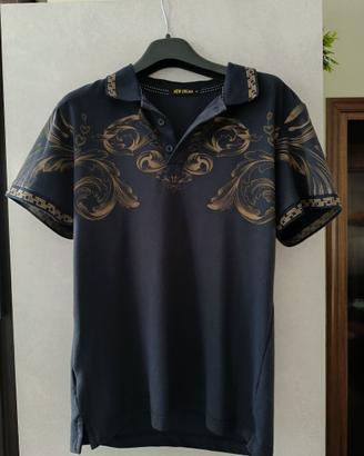 Polo Maniche Corte NEW DREAM Blu con Dettagli Oro