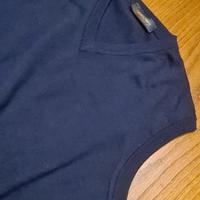 Gilet uomo lana, col. blu. Merino Blend. Taglia XL