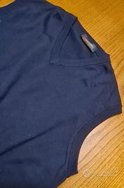 Gilet uomo lana, col. blu. Merino Blend. Taglia XL