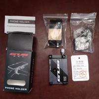 Porta cellulare da manubrio, in alluminio nero