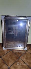 Specchio vintage con cornice argentata anni '70