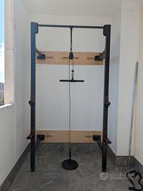 Rack palestra da muro richiudibile con accessori