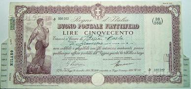 Buono fruttifero postale 1940