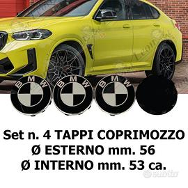 Set N. 4 Tappi Coprimozzo per BMW 56 mm. logo nero