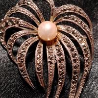 spilla d'epoca argento e marcasiti