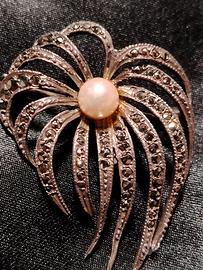 spilla d'epoca argento e marcasiti