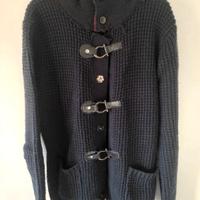 Maglione Cardigan invernale L blu misto lana Enos