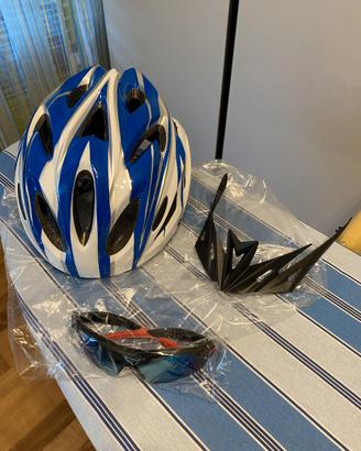 Casco Bicicletta Nuovo con occhiali