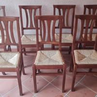 7 sedie legno massello