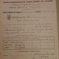 certifificato di studio 1945