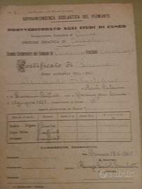 certifificato di studio 1945