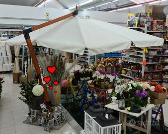 Ombrellone 3x3 O 3x4 Palo laterale legno di Abete 