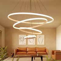 Lampadario moderno 4 anelli cerchi 120w led