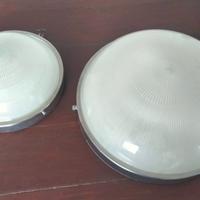 Vecchie lampade vintage anni 70 vetro alluminio