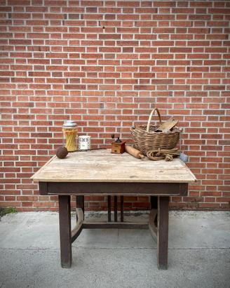 TAVOLO RUSTICO IN PIOPPO MASSICCIO MONTAGNA FRIULI