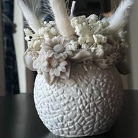 Vasetto con candele floreali-home decor