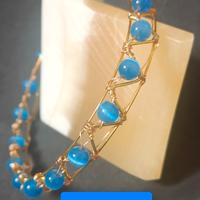 bracciale rigido aperto agata celeste 