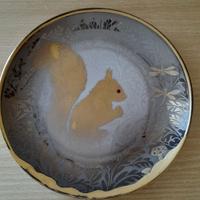 Piatto da esposizione in porcellana e ORO 24 Kt