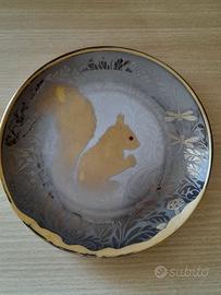 Piatto da esposizione in porcellana e ORO 24 Kt