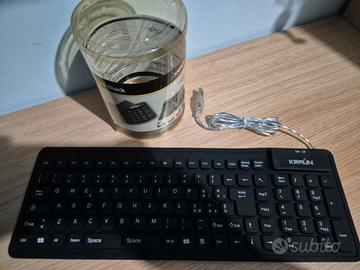 tastiera in silicone pieghevole usb nuova