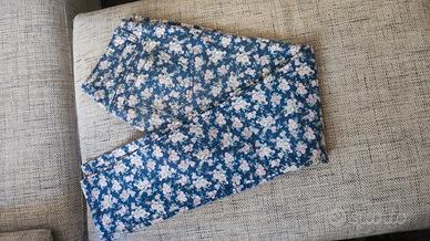 pantaloni vita bassa a fiori donnA 